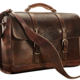 Hand-grained,-hand-colored-espresso-Headhunter-Flaptop-Bag-with-natural-trim;-17-x-12-x-5'