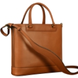 Hand-burnished,-chestnut-Business-Tote-with-handles-and-strap;-14-x-13-x-4'.5