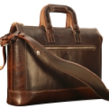 Hand-grained,-hand-colored-espresso-Club-Bag-with-hand-grained-natural-trim-and-california-blue-lining;-16-x-10-x-4'