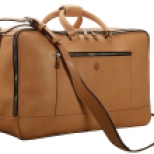 Hand-grained-natural-Square-Duffel-with-olive-green-lining;-20-x-13-x-8'