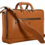 Hand-burnished,-chestnut-Soft-Attache-with-silver-hardware;-17-x-12-x-4'