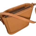 Hand-burnished-natural-leather-Shoulder-Bag-with-short-shoulder-strap-and-magenta-lining;-10-x-10-x-3'-topdown1